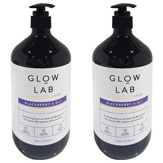 GLOW LAB 黑莓月桂葉沐浴露，富含維生素E，純素友好，900ml, 2件