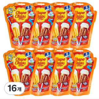 Chupa Chups 加倍佳 汽水棒棒糖 橘子口味+可樂口味, 16包, 90g