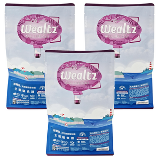 Wealtz 維爾滋 天然無穀全齡貓糧, 高肉類蛋白, 添加益生菌和膳食纖維, 300g, 3包, 雞肉