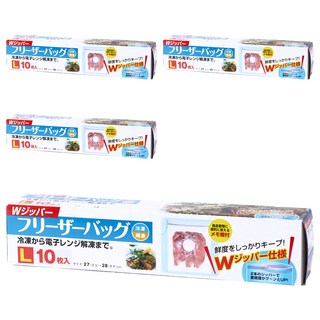 日本 雙密封保鮮袋 28 x 27cm, 10個, 4盒