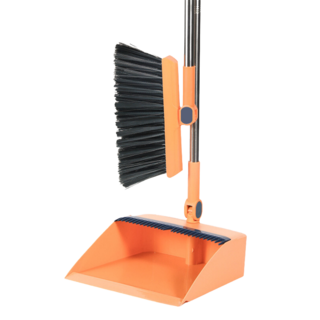 掃把套裝, PP + 不鏽鋼材質, 掃把96x27.5CM, 畚箕25x87CM, 中國製, 1組