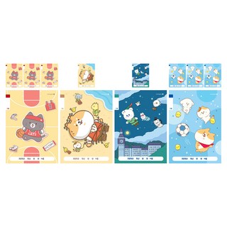 모닝글로리 초등 1-2 무제 노트 17줄 A 4종 + 2p 세트, 농구냥, 댕댕 걸리버, 댕댕축구, 솜솜피터팬, 랜덤발송(2p), 2세트