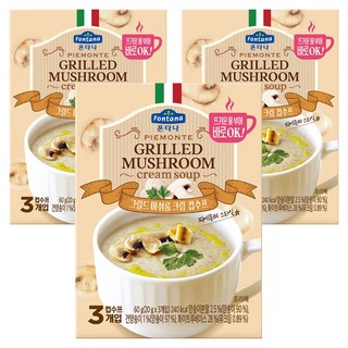 폰타나 피에몬테 그릴드 머쉬룸 크림 수프 즉석지함, 60g, 3개