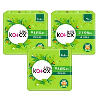 Kotex 靠得住 草本瞬吸護墊 2包, 17.5cm, 48片, 3組