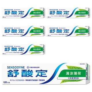 SENSODYNE 舒酸定 長效抗敏牙膏 清涼薄荷, 120g, 6條