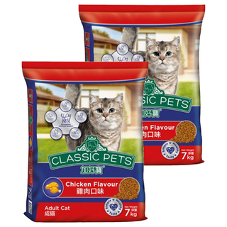 CLASSIC PETS 加好寶 成貓 乾飼料 雞肉口味, 含Omega 3 & 6, 鋅及生物素, 7kg, 2袋