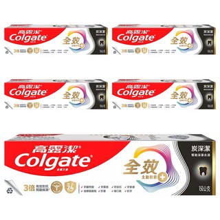 Colgate 高露潔 全效牙膏 炭深潔, 150g, 5條