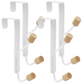 TRENY 日式經典門後掛勾 單勾, 4個, 白色