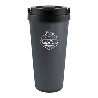 OMORY 304陶瓷塗層手提隨行杯 500mL 外鋼內陶瓷 保溫保冷, 尊榮灰, 1個