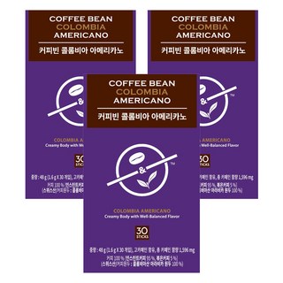 The Coffee Bean 哥倫比亞美式咖啡隨身包, 1.6g, 30入, 3盒