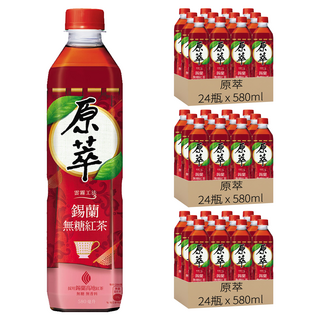 原萃 錫蘭無糖紅茶, 580ml, 72瓶