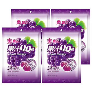 義美 寶吉果汁QQ糖 葡萄, 88g, 4包