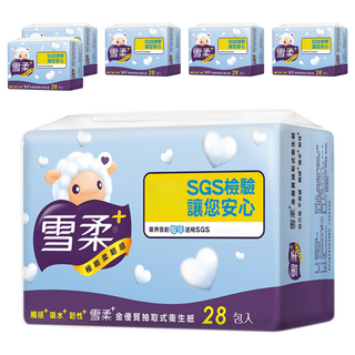 雪柔 抽取式衛生紙 100抽x3串, 28包, 6袋