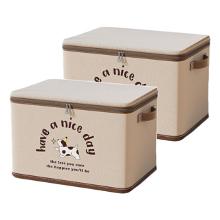 Mega 家用簡約摺疊收納箱, 小狗(顏色隨機), 2個