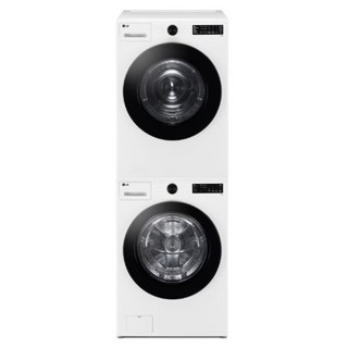 [10% 환급가전] LG전자 트롬 오브제컬렉션 세탁기 + 건조기 + 스태킹키트 세트 KFG19WN-8WN 19kg + 18kg 방문설치, 릴리화이트