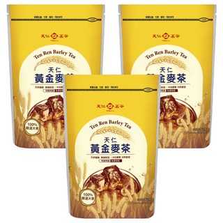 天仁茗茶 天仁黃金麥茶 25g x 12包 x 3袋入 - 天然無咖啡因，冷熱皆宜，台灣傳統茶飲, 3袋