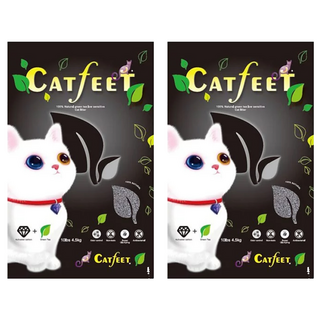 Catfeet 強效除臭超凝結貓砂 含活性碳 綠茶 100%天然澎潤土製成, 4.5kg, 2袋