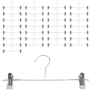 살림의기술 논슬립 집게형 바지 치마 걸이, 화이트, 60개