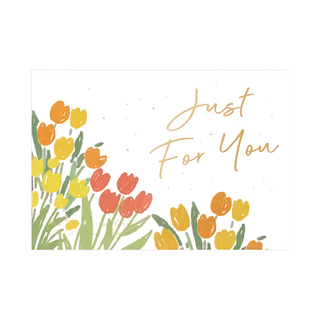 德德小品集 萬用卡 手繪插畫燙金設計, 花意 白色, 1組