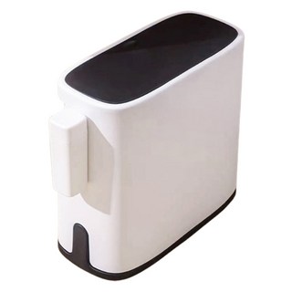 LOLOMI 樂樂米 雙層按壓垃圾桶, 黑色 + 白色, 1個