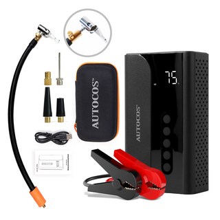 오토코스 40cm 배출버튼 내장 점프스타터 앤 공기주입기 9V, 1개, 10400mAh