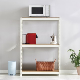 피피랙 국내생산 무볼트 무소음 조립식 앵글선반, 화이트, 3단