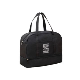 德利生活 乾濕分離手提大容量健身旅行包, 小, 黑色, 1個