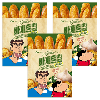 CW 大蒜麵包風味餅乾 蠟筆小新版, 55g, 3包