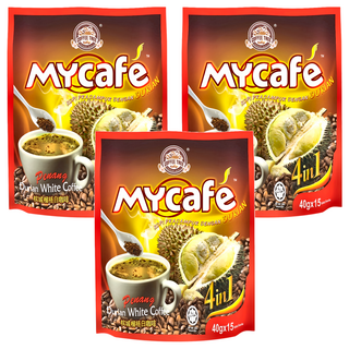 COFFEE TREE 咖啡樹 檳城白咖啡 四合一 榴槤風味, 40g, 15包, 3袋