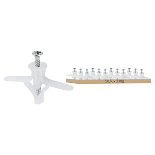 小型中空壁虎 50個 + 50mm 螺絲 50個, 50入