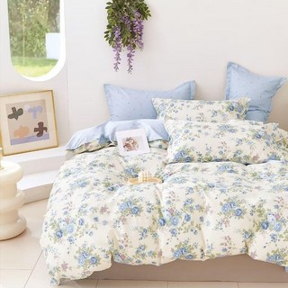 Pure One 加大床包被套組-純棉 雙人被套6*7 (180*210cm) 美式信封枕套45x75cm 台灣製造, 床包 + 枕套2個 + 被套, 加大, 曉春物語