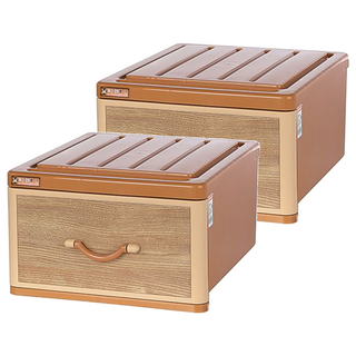 KEYWAY 聯府 橡木抽屜整理箱 26L, 淺褐色, 2個