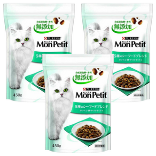 MonPetit 貓倍麗 成貓 乾飼料, 鮪魚 + 鰹魚 + 鯛魚 + 蝦 + 蟹, 450g, 3包