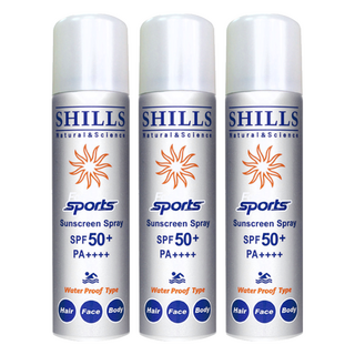 SHILLS 舒兒絲 SPF50+ PA++++ 很耐曬超清爽亮白防曬冰鎮噴霧, 90g, 3瓶
