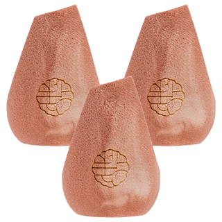 點胭脂 蘭嶼角鴞 角型四切美妝蛋, 大理石棕色, 3個