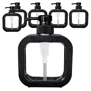 小麥購物 按壓式高級透明分裝瓶 L1467 300ml, 6個, 黑色