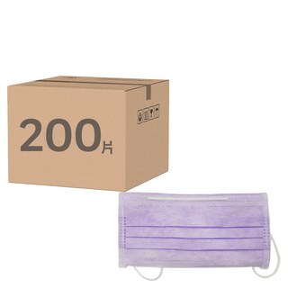 淨新科技 台灣製 醫用口罩 平面 成人 17.5 x 9.5cm, 紫色, 50片, 4盒