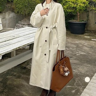 Paperments 法式簡約腰部綁帶風衣 10290