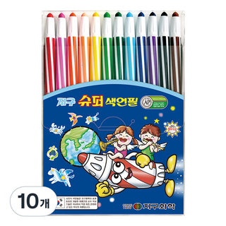 지구화학 지구 슈퍼 샤프식 색연필, 12색, 10개