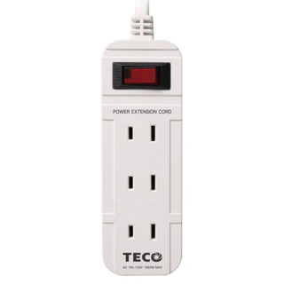 TECO 東元 一開四插轉接電源線組 AC 110V 15A, 1.8m, 白色, 1個