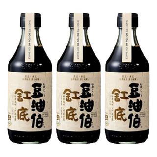 豆油伯 缸底釀造醬油，台灣契作原豆，完整原豆釀造，無麩質，不含碘，300ml, 3瓶