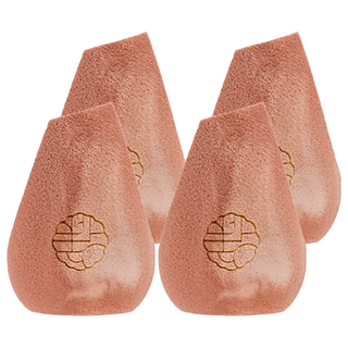 點胭脂 蘭嶼角鴞 角型四切美妝蛋, 大理石棕色, 4個