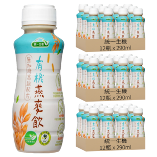 統一生機 有機燕麥飲, 290ml, 36瓶