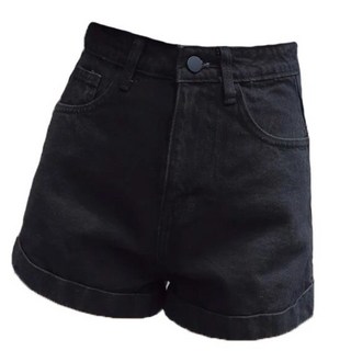 葉子小舖 高腰牛仔短褲 不含腰帶, XXL, 黑色