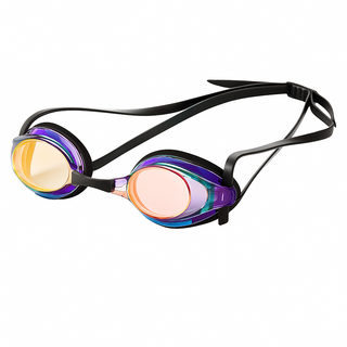 AQUWIN 選手用彩虹鏡面鍍膜泳鏡 CR40RVM, 1個, 多色