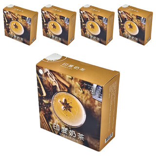 香料共和國 印度奶茶, 純天然香辛料調製, 紅玉台茶18號紅茶葉, 27.4g, 5盒, 1包