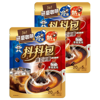 旺旺 抖抖包濾泡咖啡研磨式拿鐵風味, 20g, 5包, 2袋