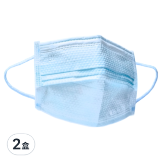 JUN 郡昱 成人平面泡泡紋醫療口罩 9.5 x 17.5cm, 50片, 天空藍, 2盒