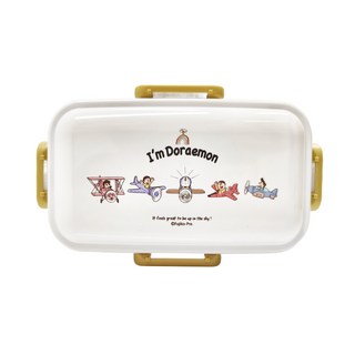 Skater 哆啦A夢 抑菌樂扣雙層塑膠便當盒 169 x 100 x 90mm 600ml, 哆啦A夢 藍色 + 棕色 + 白色, 1個