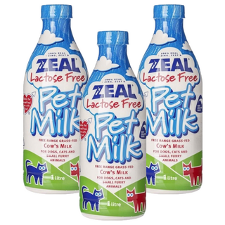 ZEAL 紐西蘭犬貓專用鮮乳, 不含乳糖, 1公升, 1L, 3瓶